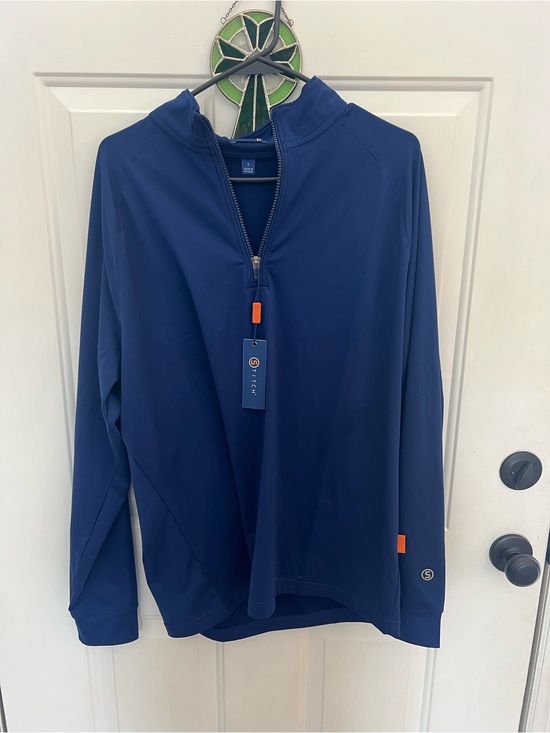 Other - Stitch Navy Quarter-Zip Pullover with Orange Stripe Logo NWT